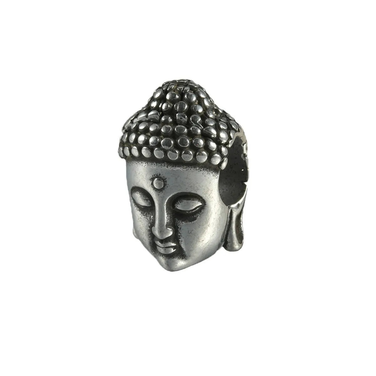 Stainless steel hollow skull Buddha earrings with geometric hip hop design in electroplated finishes