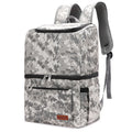 Blue double-layer insulated waterproof backpack cooler with 22 litre capacity shown outdoors.