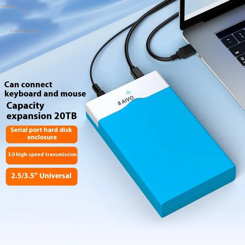 USB 3.0 external hard drive enclosure for 3.5 inch SATA hard drives with slide cover design
