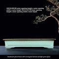 Handmade green ceramic bonsai pot with retro purple sand crackled glaze finish