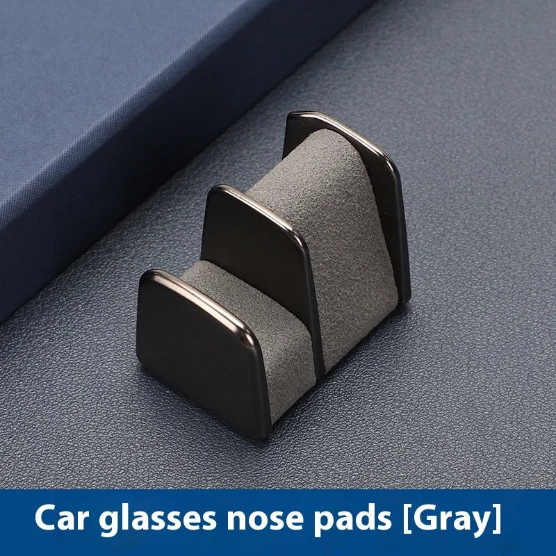 Zinc alloy car dashboard sunglasses clip with leather finish in choice of colours