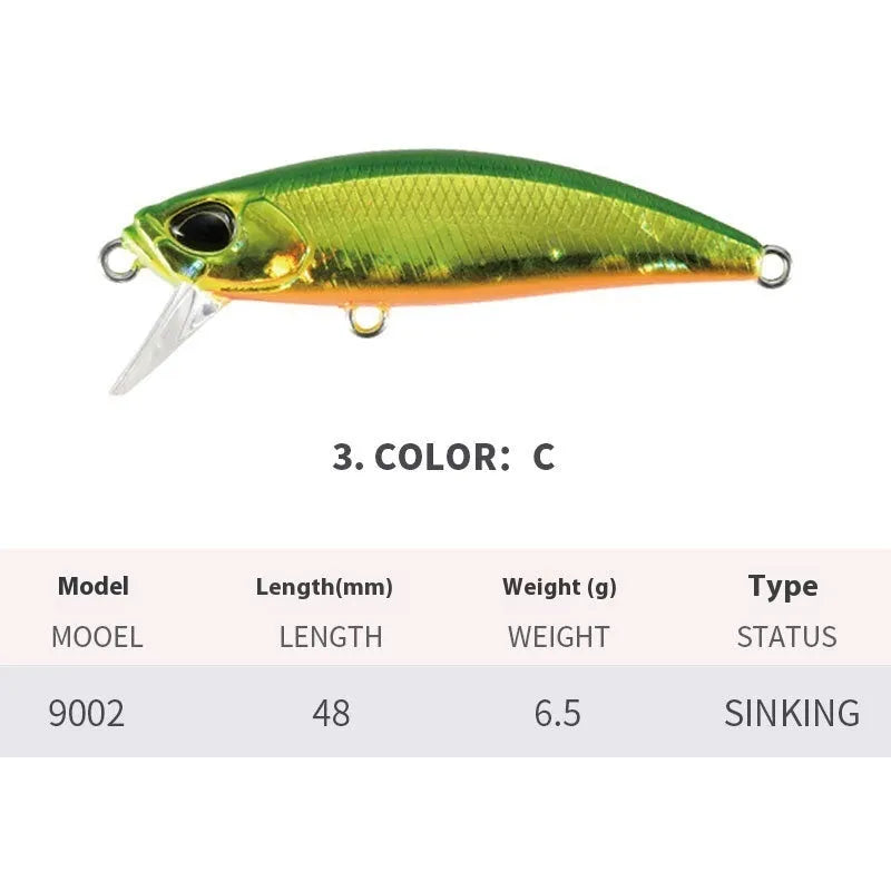 48mm Japanese mino fishing lure for mandarin fish and snakehead in various colours
