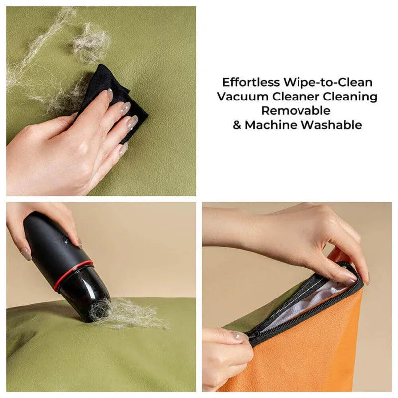Green waterproof dog car nest with removable washable cover on a car seat