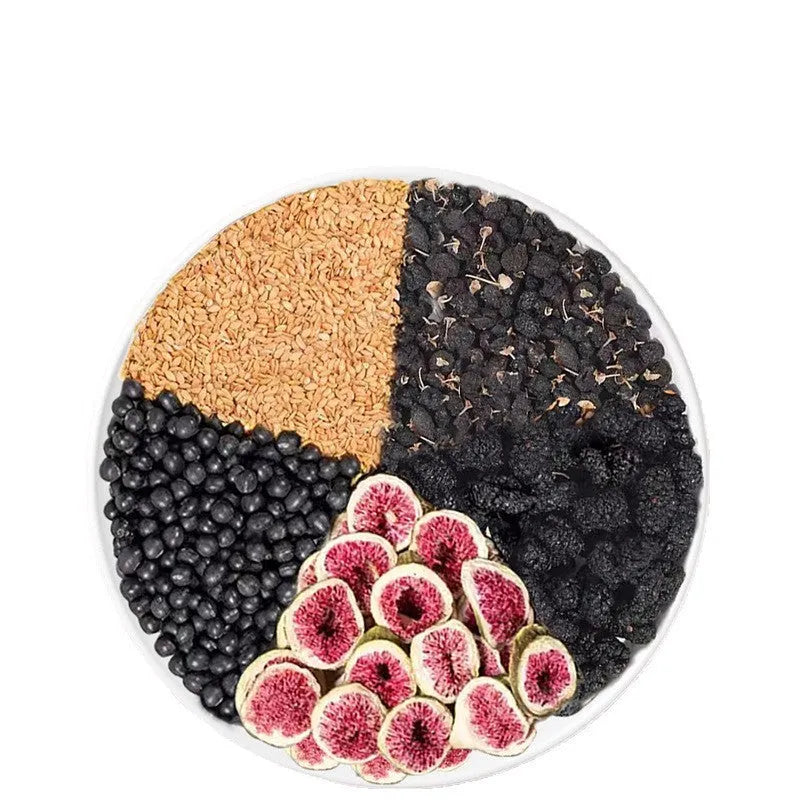 Mulberry flaxseed fig herbal tea bags in packaging with free cup option