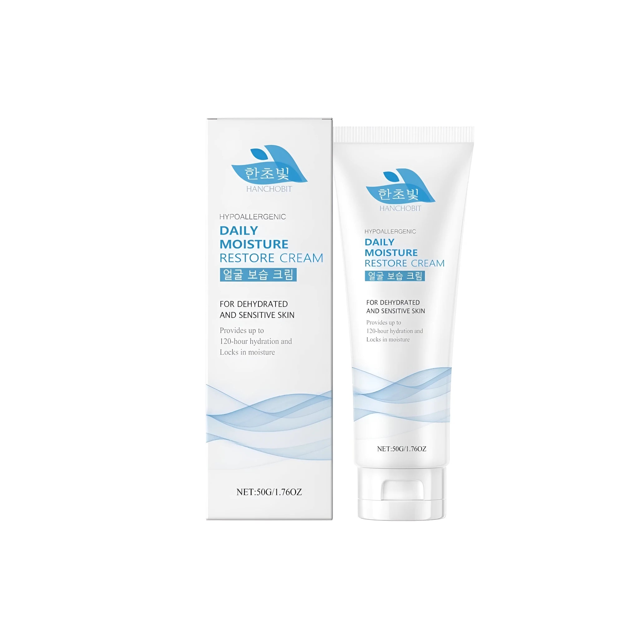 50g jar of facial moisturising cream with hyaluronic acid and ceramide NP formulation