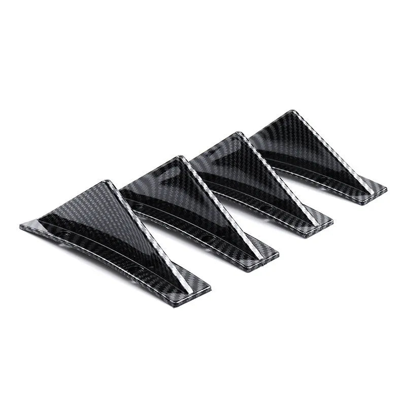 Black triangular ABS rear spoiler lip for automotive chassis, 15cm length