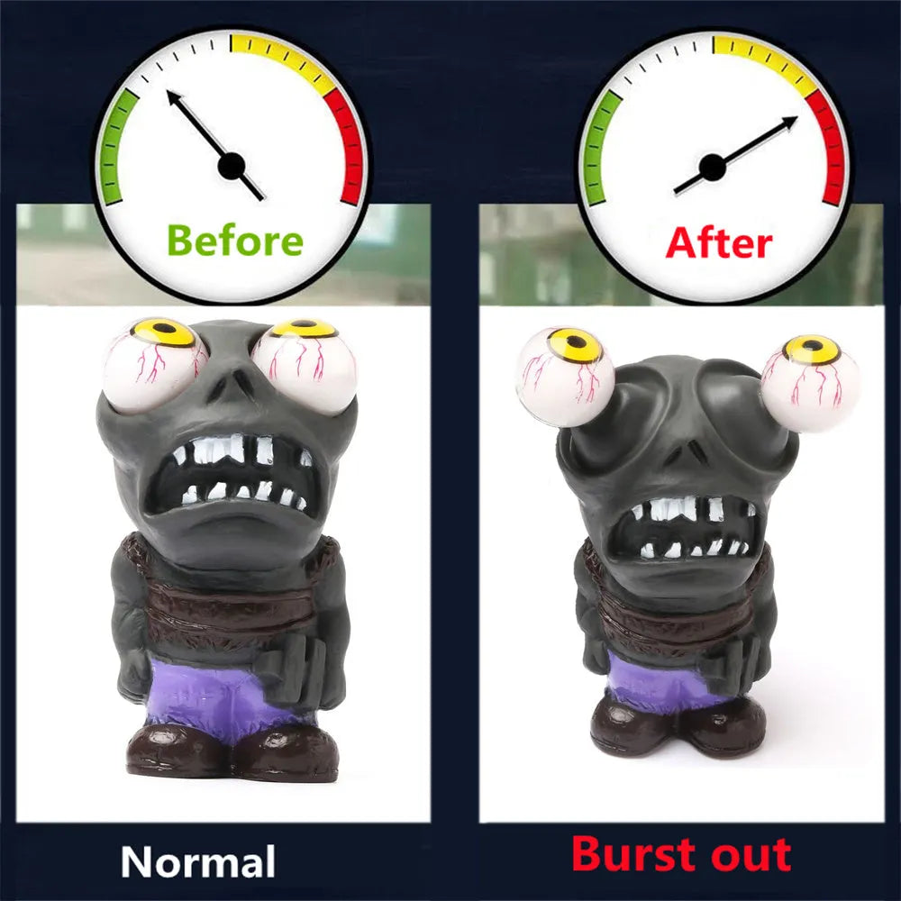 Turbo car blow-off valve decompress ornament kit with explosive eye zombie doll and pressure regulation components