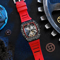 Mechanical waterproof luminous men's watch with mineral glass and stainless steel buckle