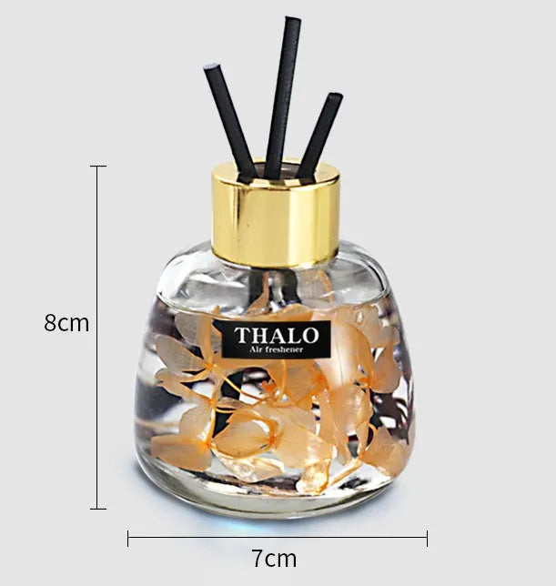 Glass car aromatherapy ornament in bottle shape for loose incense with six fragrance colour options