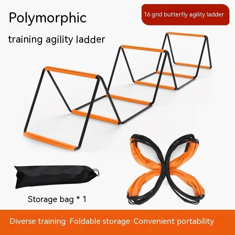 Butterfly ladder children's physical fitness equipment with plastic construction and training rope ladders