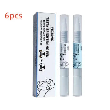 Pet teeth whitening pen set with two 3ml pens and dental brushes for dog and cat dental care