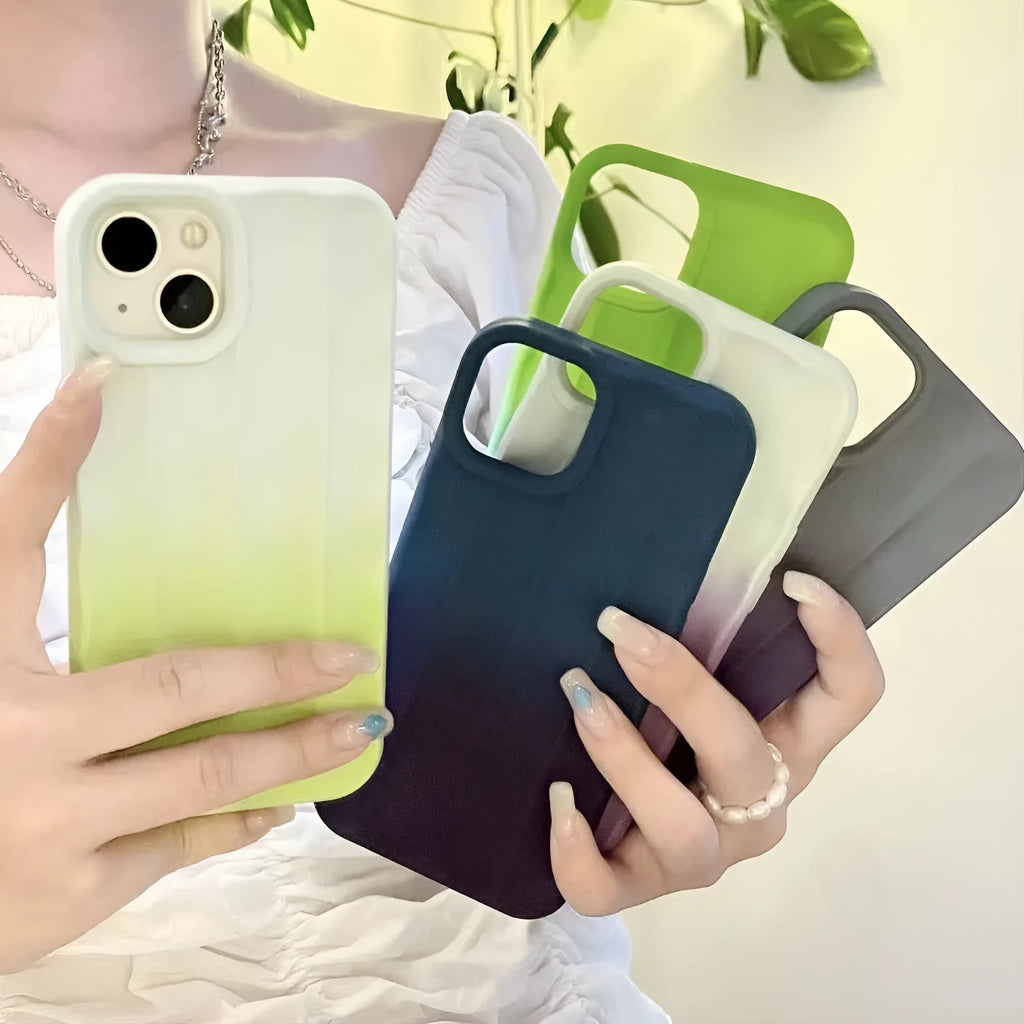 Frosted TPU gradient colour matching phone case for Apple iPhone with fall protection