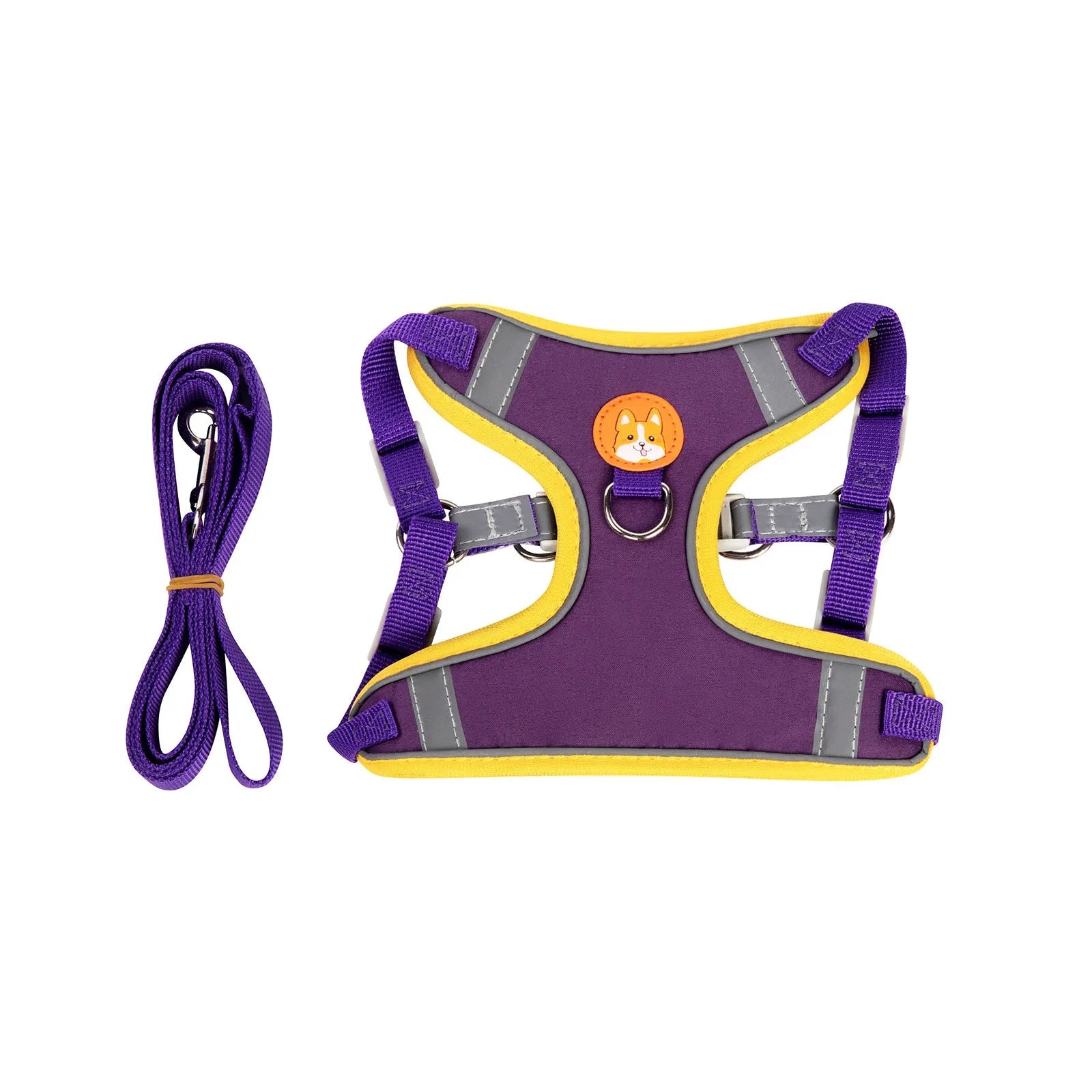 Adjustable rope dog harness in six colours with chest strap for pet control
