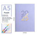 A5 soft faux leather daily schedule book open showing Dorian paper pages