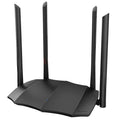AC8 dual-band Gigabit wireless router with three LAN ports on a desk.