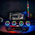 3D RGB voice-controlled car atmosphere light with aromatherapy diffuser mounted on car air vent