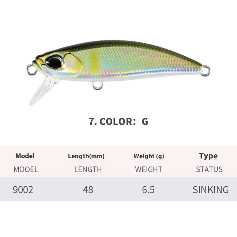 48mm Japanese mino fishing lure for mandarin fish and snakehead in various colours