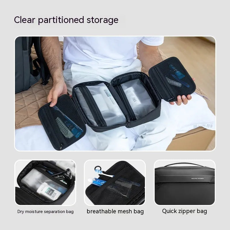 Multi-functional wet dry separation toiletry storage bag in Oxford cloth with business travel design