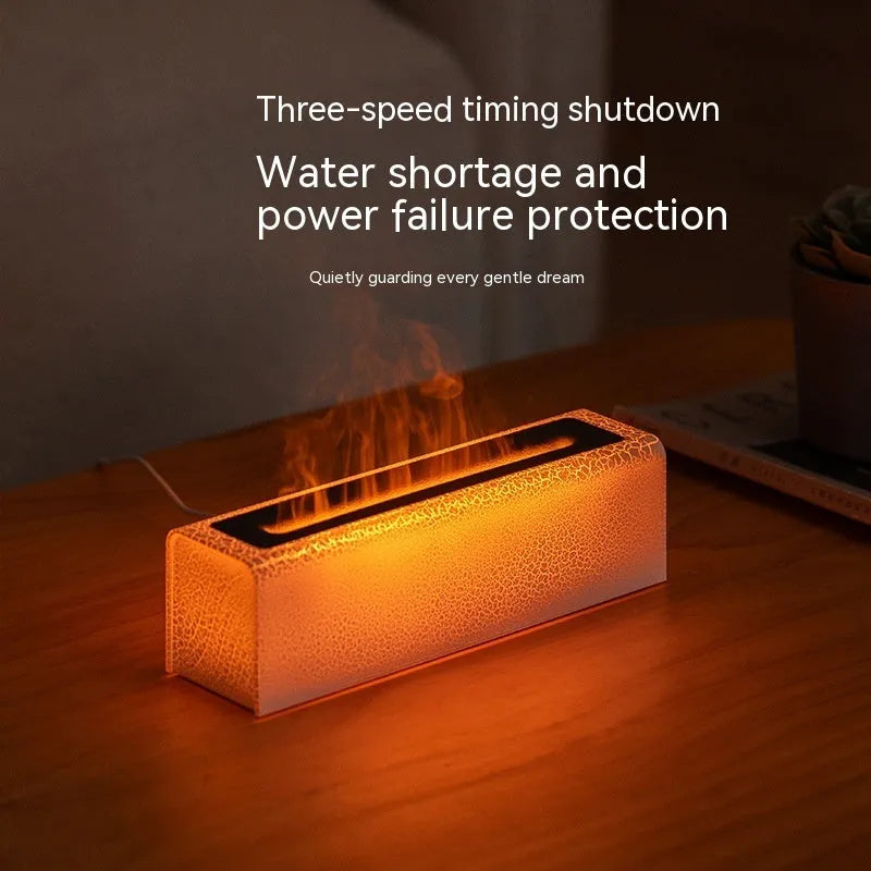 Square creative lava flame design desktop humidifier and aroma diffuser with USB plug