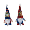 Two soft cloth faceless baby doll Christmas ornaments with Rudolf reindeer design.