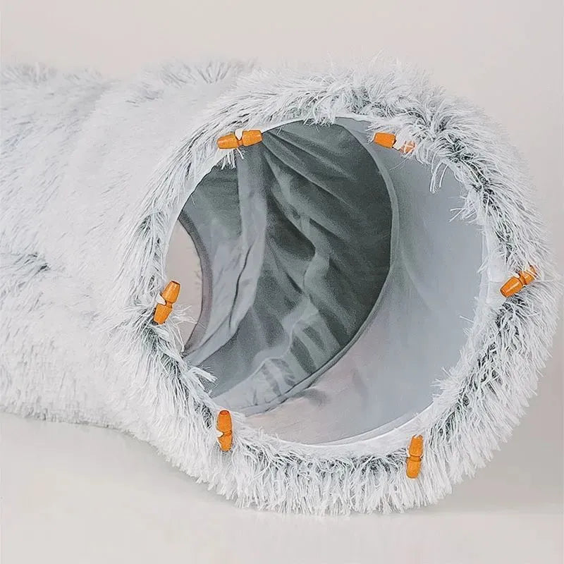 Grey plush cat bed cushion 85x85x26cm on floor, warm winter pet sleeping mat