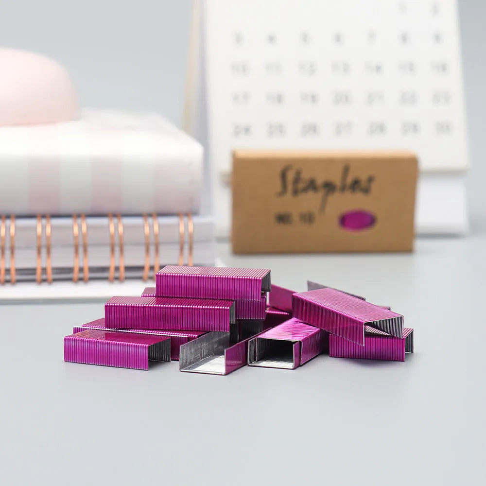 Box of metal stitching needles office supplies in four colour options