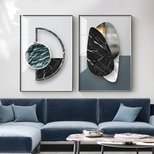Abstract geometric pattern canvas wall painting in multiple size options