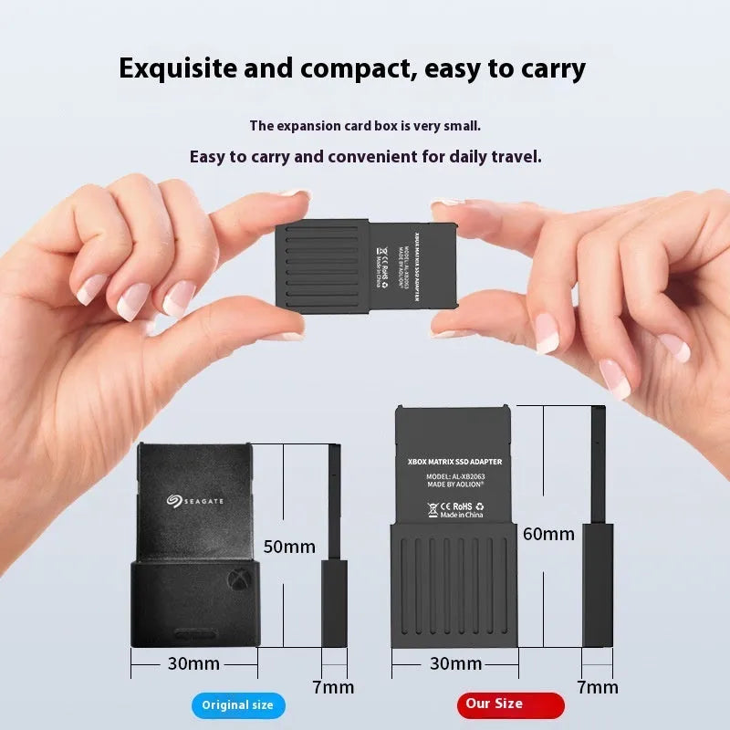 Aluminium hard disk switching box for Xbox Series S and X consoles with CFexpress to M.2 SSD interface