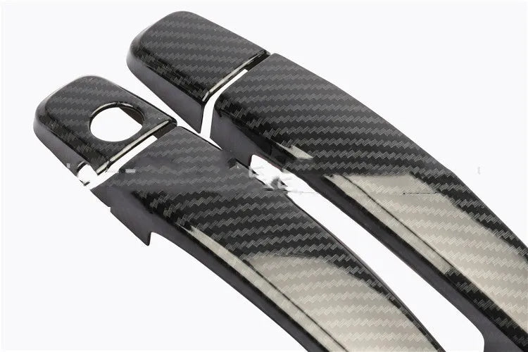 Carbon fibre pattern ABS plastic door handle cover for Opel Vauxhall Astra.