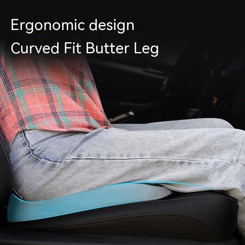 Curved bevel seat cushion in beige colour with memory foam for tailbone and driving support