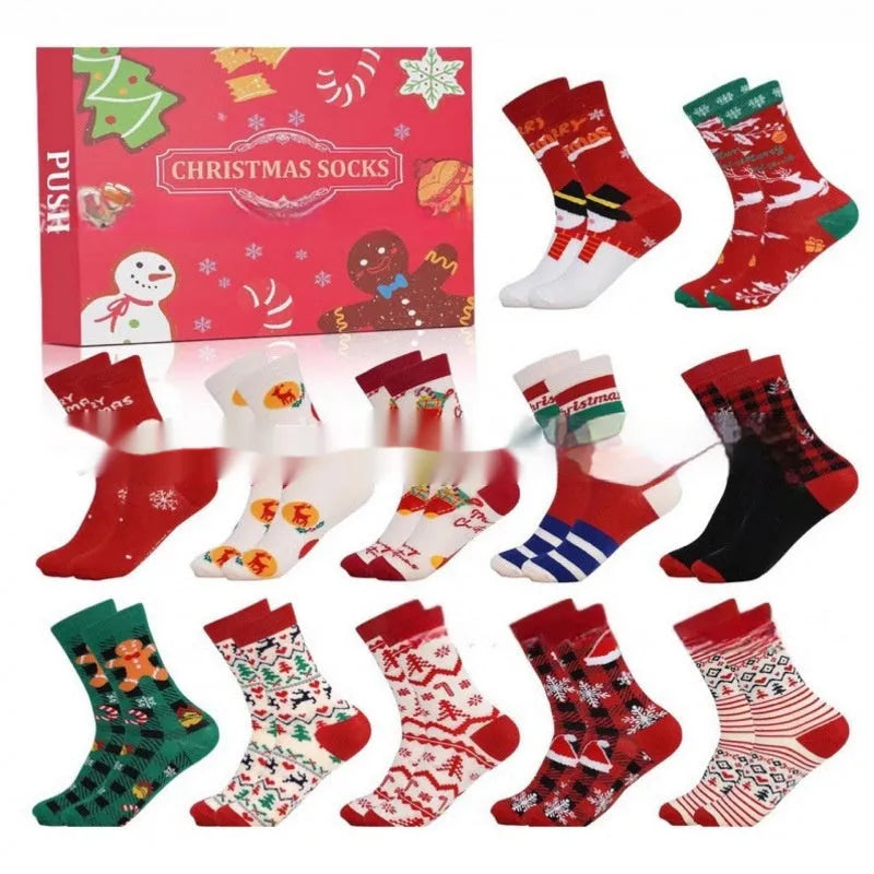 Miniature Christmas stocking decoration from a blind box, made of red and white resin and plastic.