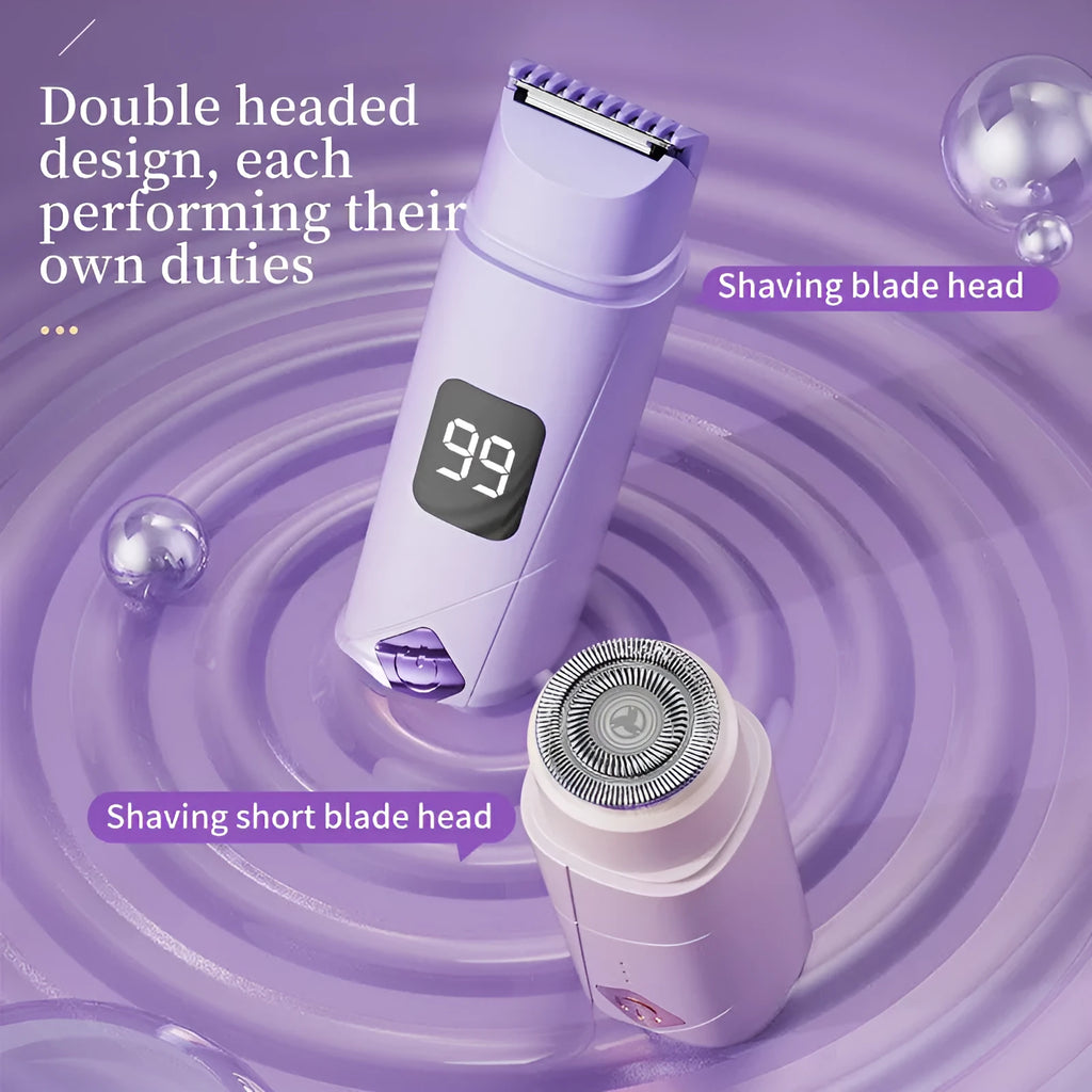 Upgrade 5th generation digital display women's shaver in gradient purple with ABS plastic body