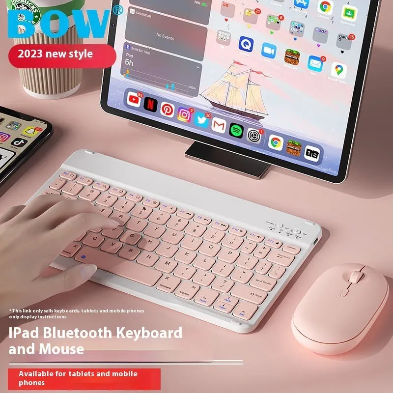 Compact Bluetooth keyboard for tablet with 78 keys in elegant white colour option