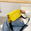 Clear square single shoulder bag made from PC plastic with adjustable strap in multiple colours