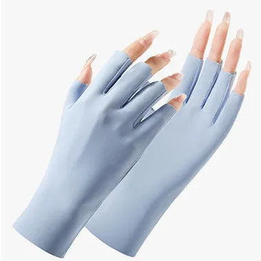 Ice silk sunscreen gloves for women with UPF50+ protection in various colours