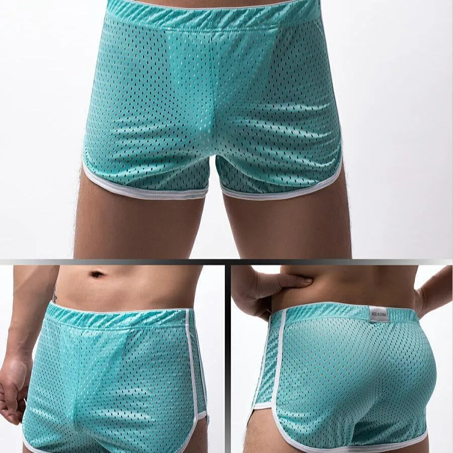Men's cotton three-point boxer shorts in multiple colours on a mid waist