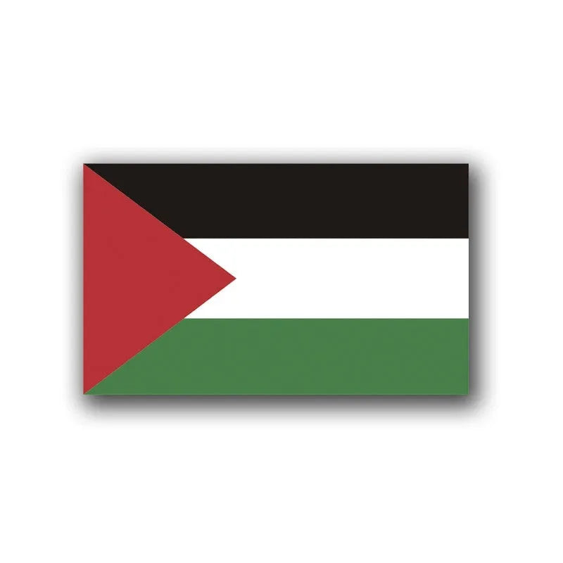 Three variants of Palestinian-themed PET decal stickers for car exteriors.