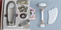 White jade double-headed roller and scraping board set for facial and body massage