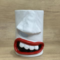 American style funny tissue paper holder resin desktop ornament measuring 8.5 by 14.6 centimetres.