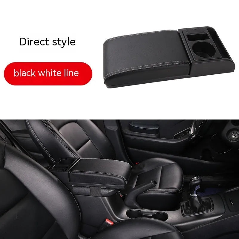 Universal plastic car armrest cover with height adjustment in multiple colour and texture options