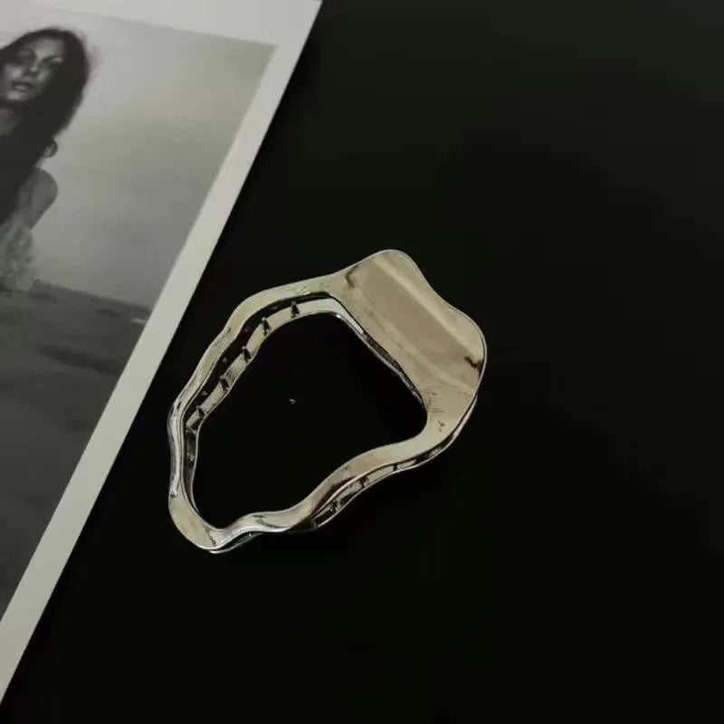 Women's zinc alloy barrettes in gold and silver arc square triangle shapes
