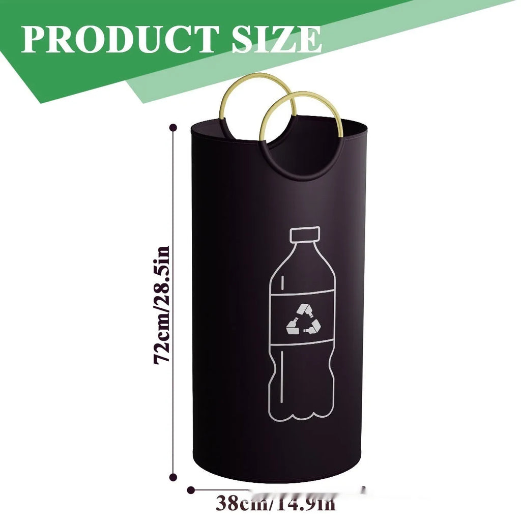 Portable round plastic trash can with 38x72cm dimensions for office and outdoor use