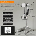 Vertical stainless steel manual juicer on a countertop, shown in silver finish with a pointed head style.