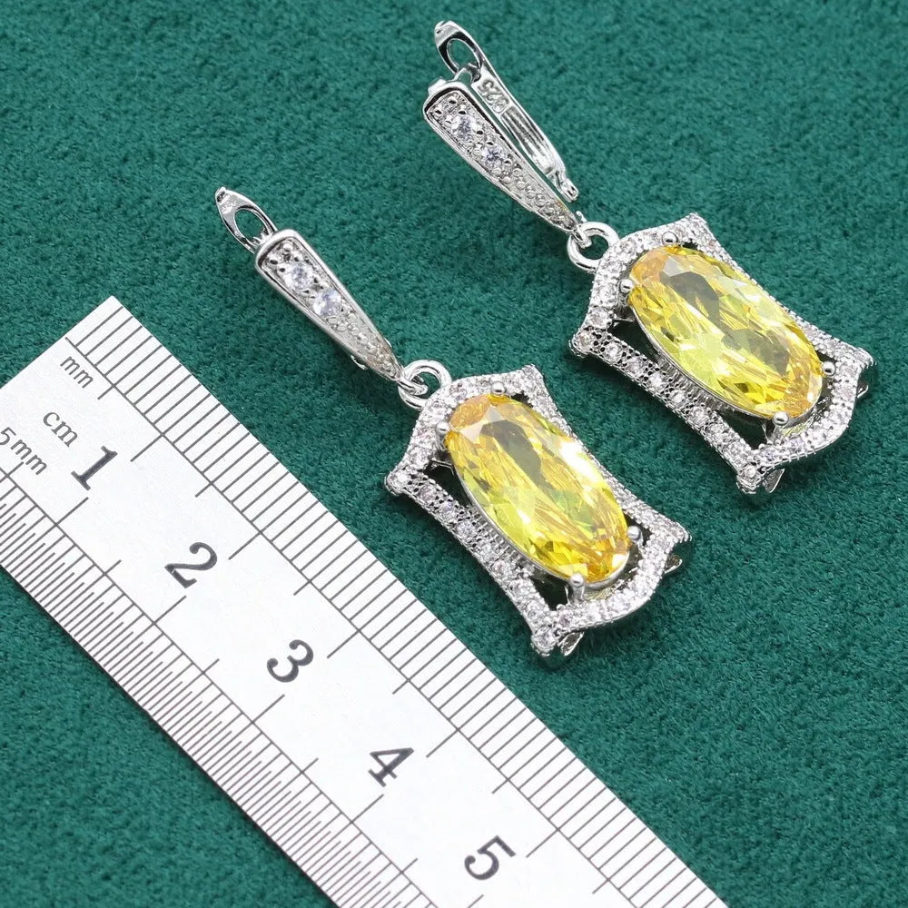 Anti-allergy zircon jewellery set showing matching necklace, earrings, ring and bracelet with snake chain detail