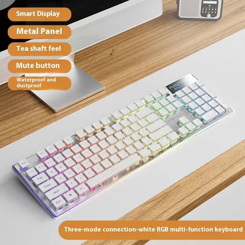 Prewalker V3 wired and wireless keyboard and mouse set in retro green colour on a desk