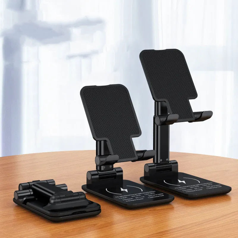Wireless charging mobile phone holder desktop stand in black or white with 5W/15W options