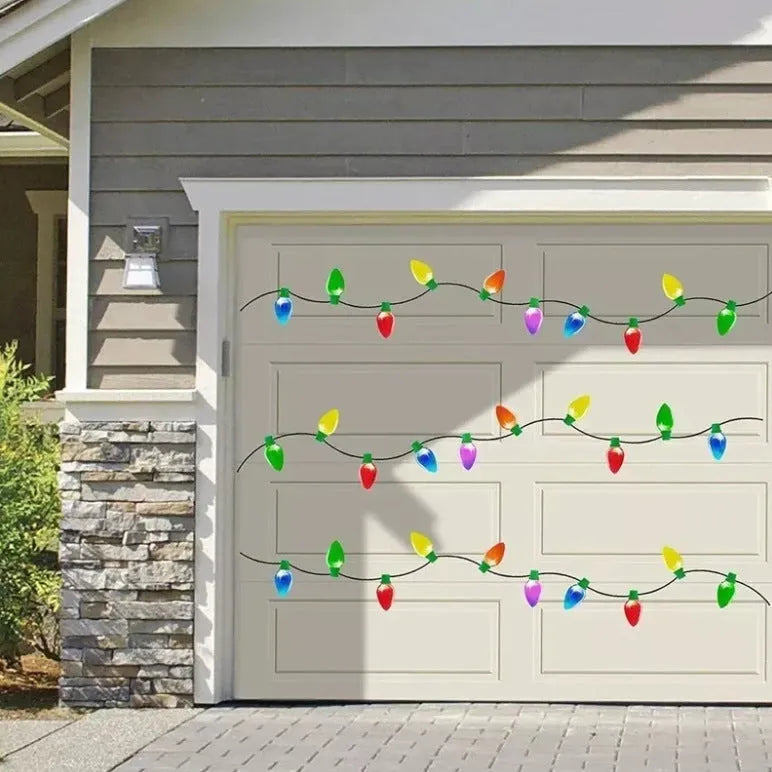 Reflective magnetic Christmas light paste set with bulb and wire shapes for car and refrigerator decoration