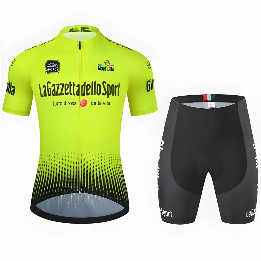 Men's patterned cycling suit with short sleeves for road biking in summer