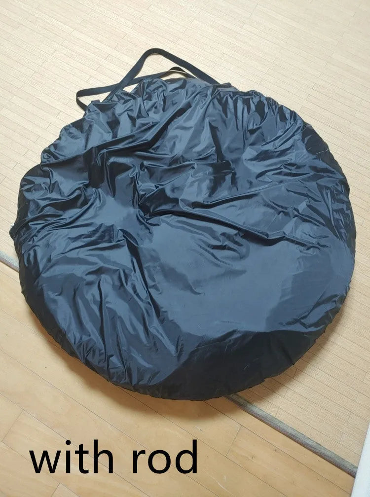 Black pop-up outdoor camping car tail tent with quick throw setup, unfolded to 200x200x200cm