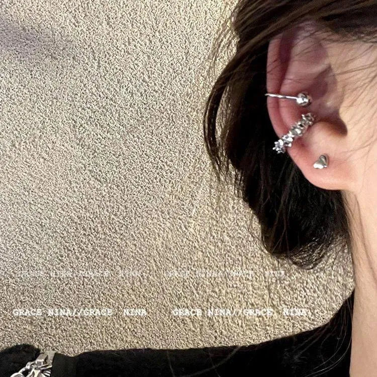 Geometric irregular frosty ear clip earrings in B4710 colour tone